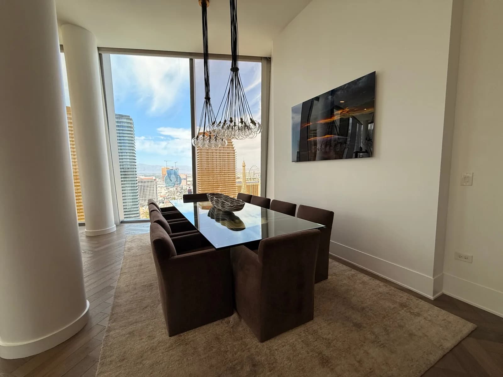 A chandelier of bubbles, a panel on the wall — Dining room · Las Vegas